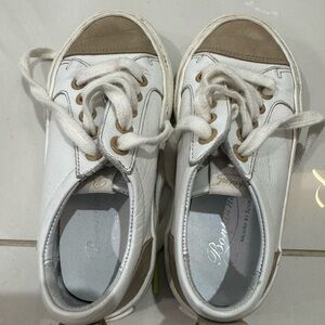 Bonpoint White and‎ Tan Kids Sneakers